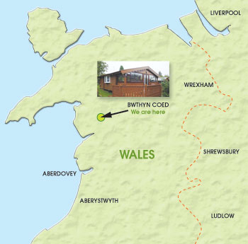 Location Map for Bwthyn Coed Snowdonia Log Cabin